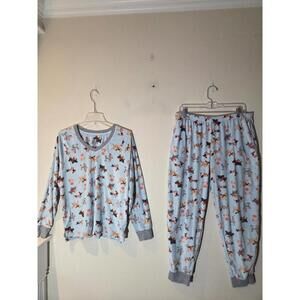 Cuddl Duds Women's Dog Print Pajama Set Large
